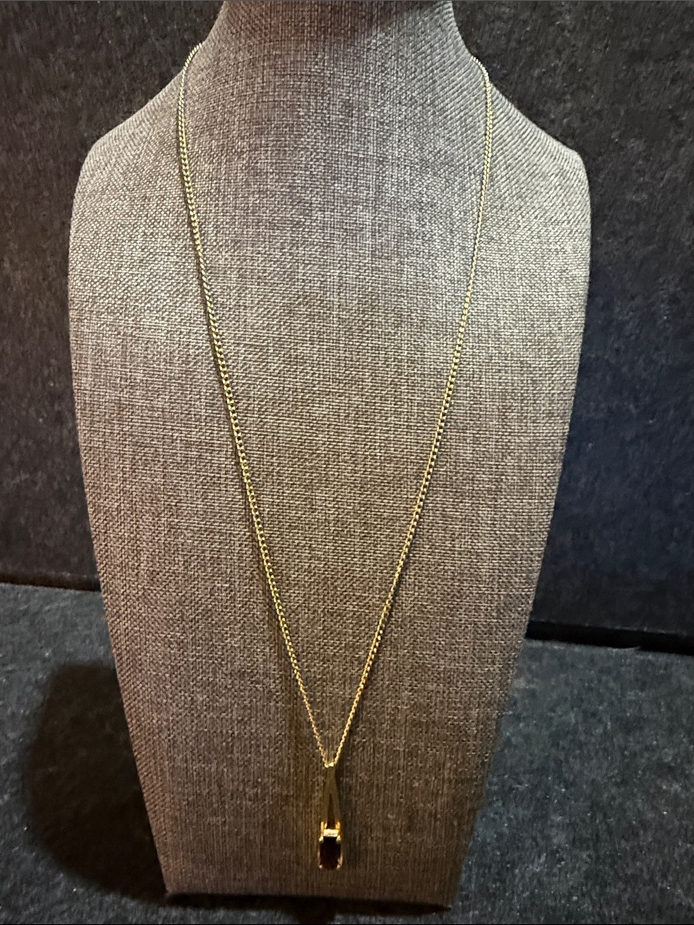 Gold Pendant Necklace with Purple Stone - Avon Women's Jewelry